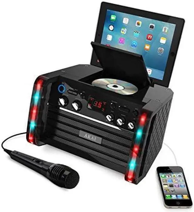 Alt view image 6 of 8 - AKAI KS-213 CDG Portable Karaoke System with iPad Cradle & Line Input
