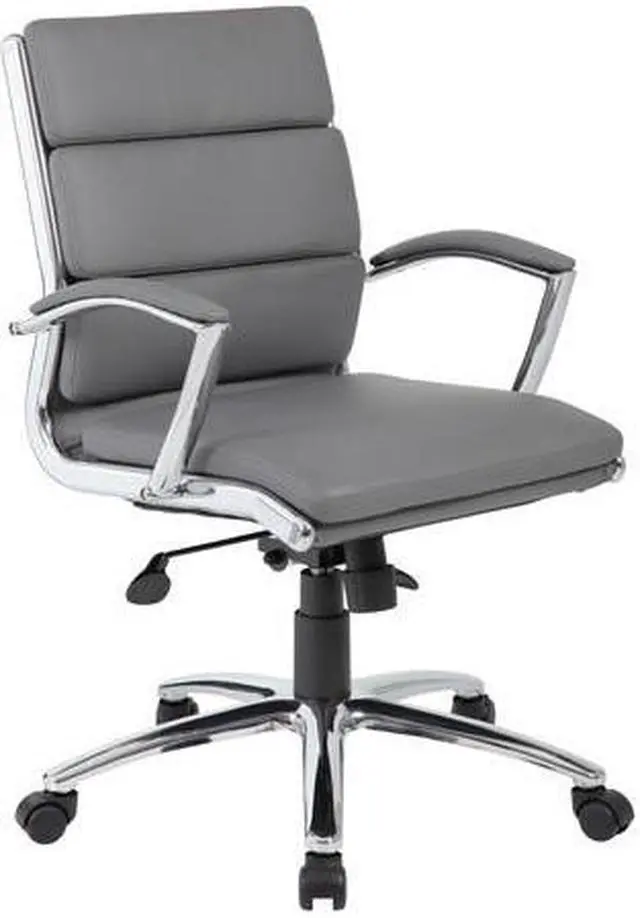 Alt view image 2 of 9 - Boss Office CaressoftPlus Executive Mid-Back Chair in Gray