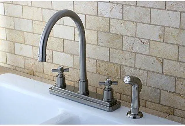 Alt view image 2 of 7 - Kingston Brass KS8798ZX Kingston Brass Millennium 8 in. Centerset Kitchen Faucet, Satin Nickel