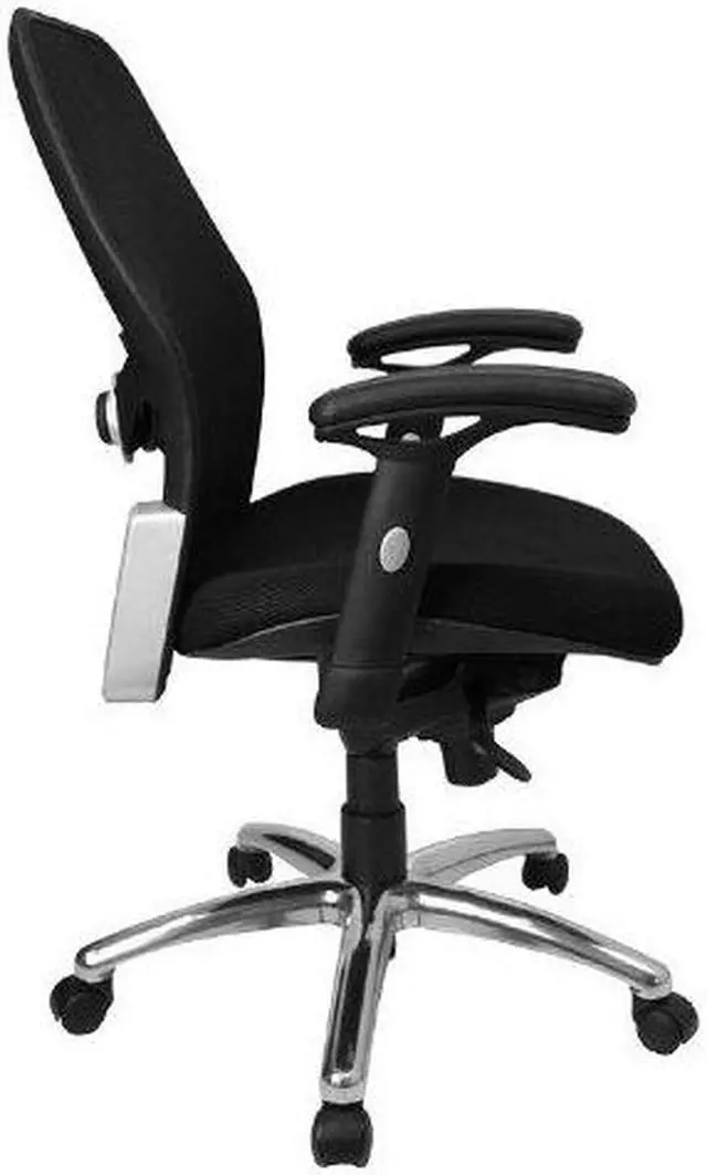 Alt view image 5 of 20 - Mid-Back Black Super Mesh Executive Swivel Chair with Knee Tilt Control and Adjustable Arms