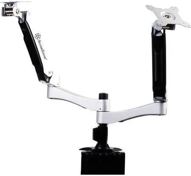 Main image of Silverstone Tek Dual LCD Monitor Desk Mounting Bracket with Articulating Arms up to 24-Inch (ARM22BC)