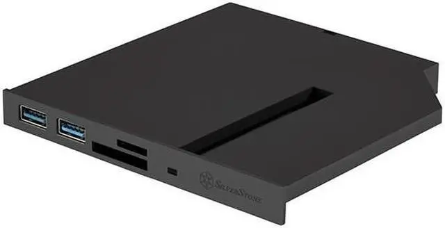 Main image of Black (with white replace panel), 12.7mm tray loading type slim ODD bay, 2 * USB3.0 A type, Cardreader, Support SDXC / Micro SDXC, 1 * M.2 SATA type SSD slot