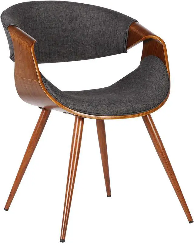 Main image of Armen Living Butterfly Mid-Century Dining Chair in Walnut & Charcoal