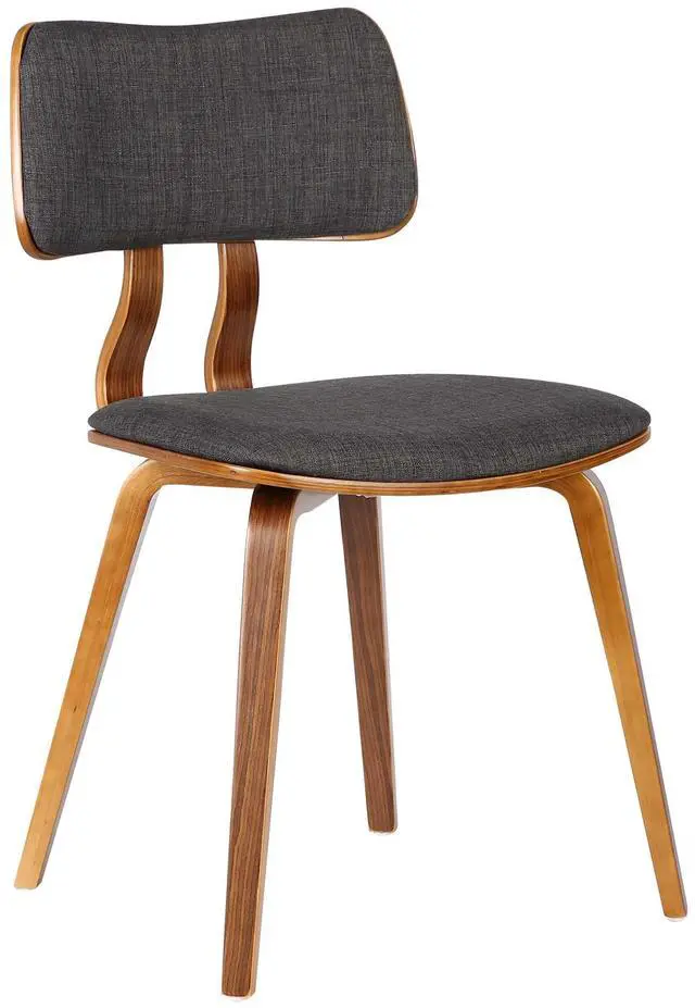 Main image of Armen Living Jaguar Mid-Century Dining Chair in Walnut & Charcoal