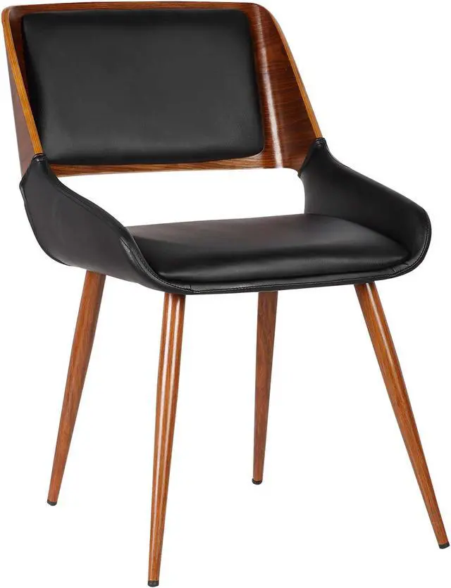 Main image of Armen Living Panda Mid-Century Dining Chair in Walnut & Black