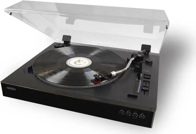 Alt view image 3 of 6 - JENSEN JTA-470 Professional 3-Speed Stereo Turntable with Speed Adjustment