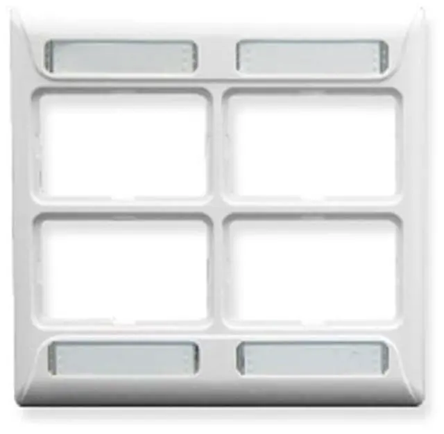 Alt view image 6 of 6 - ICC IC108FD4WH FACEPLATE, ELITE, 2-GANG, 4-PORT, WHITE