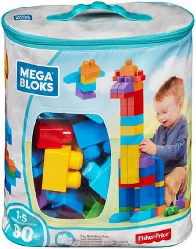Alt view image 5 of 20 - Mega Bloks Big Building Bag, 80-Piece Classic