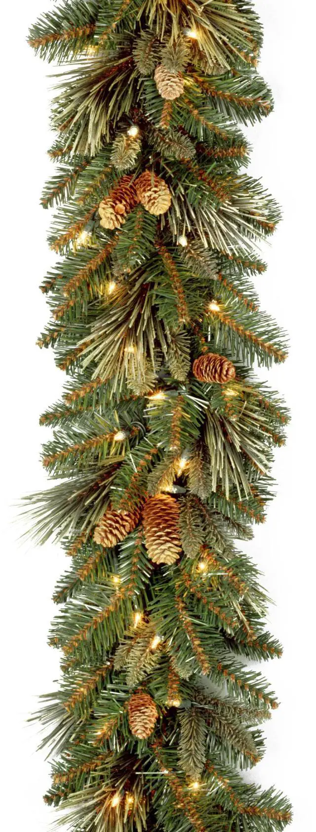 Alt view image 3 of 3 - National Tree Company CAP33069A1 9 ft. Pre-Lit Carolina Pine Garland - AC Powered - Clear Incandescent Lights - 108" Long - Green