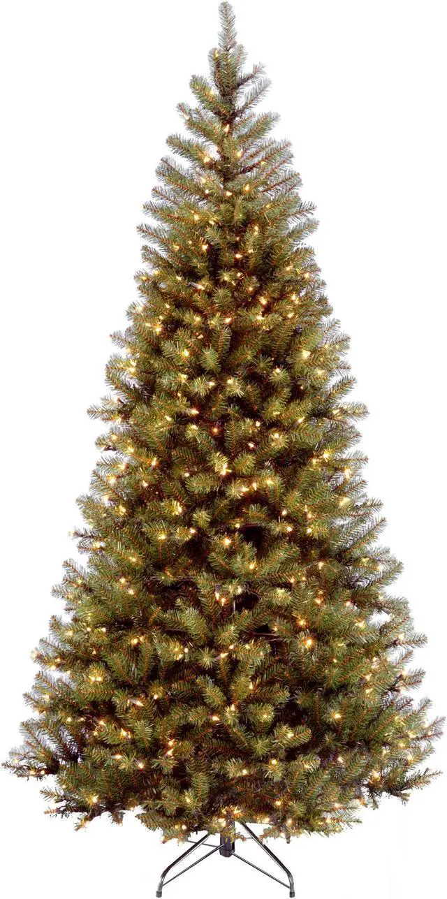 Alt view image 7 of 8 - National Tree Company AP730060 6 ft. Pre-Lit Aspen Spruce Slim Tree - 38" x 38" x 72" - Green Tree, Green Tree Stand
