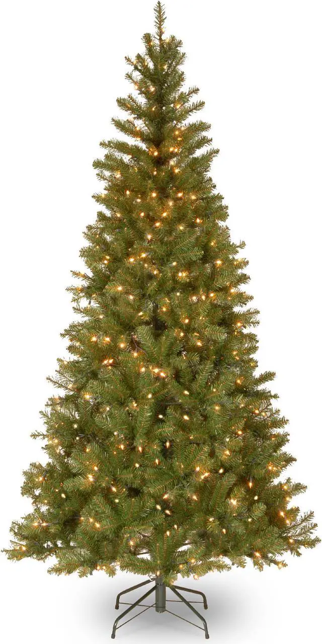 Alt view image 3 of 4 - National Tree Company AP730065 6.5 ft. Pre-Lit Aspen Spruce Slim Tree - 42" x 42" x 78" - Green Tree, Green Tree Stand
