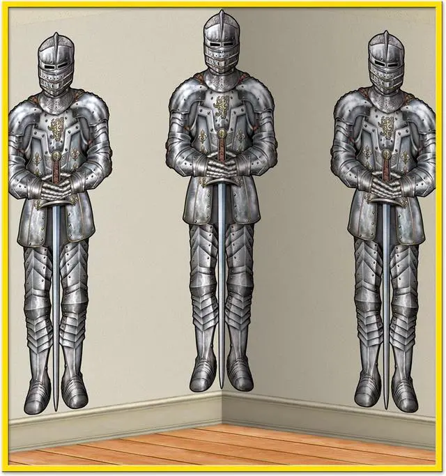 Alt view image 2 of 5 - Beistle 4' x 30' Wall Of Knights Backdrop 52123