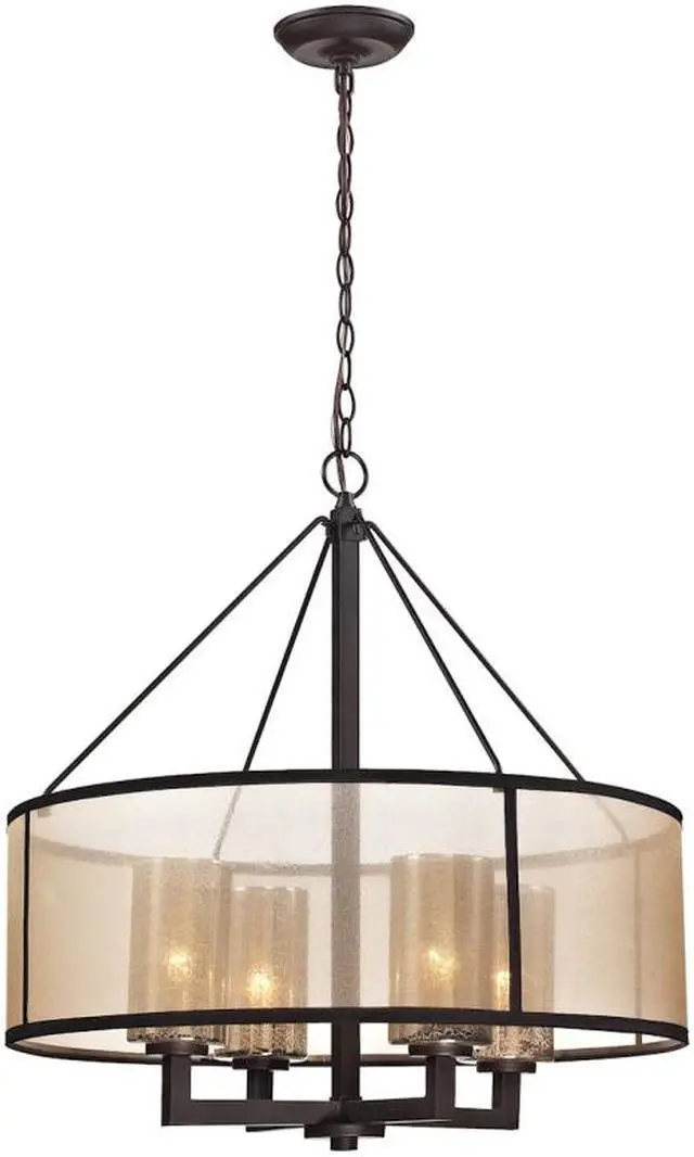 Alt view image 11 of 16 - Elk Lighting Diffusion Collection 4 Light Chandelier In Oil Rubbed Bronze - 57027/4
