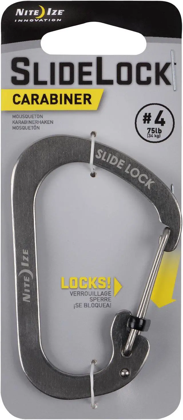 Alt view image 4 of 9 - NITE IZE SLIDELOCK CARABINER SIZE 4 (STAINLESS)