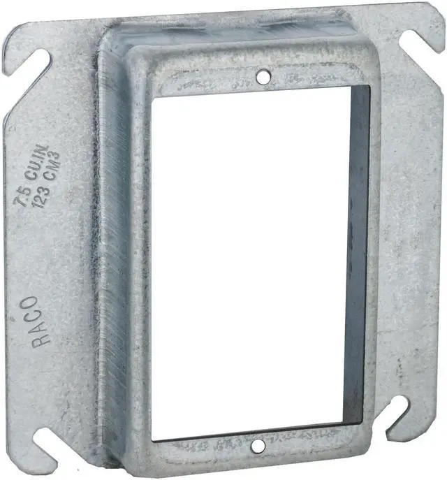 Alt view image 5 of 8 - RACO 774 Mud Ring, 1 Gang, Galvanized Zinc, Square Box Type