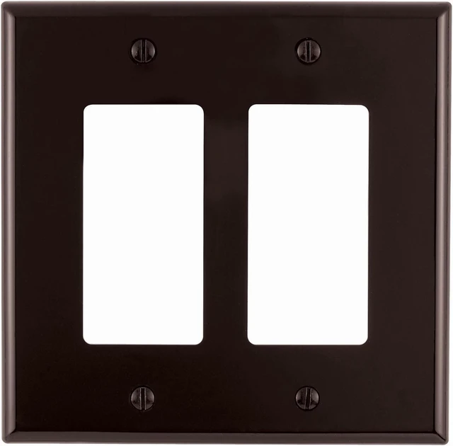 Alt view image 2 of 3 - Leviton Wallplt 2G Brn 1052-3835