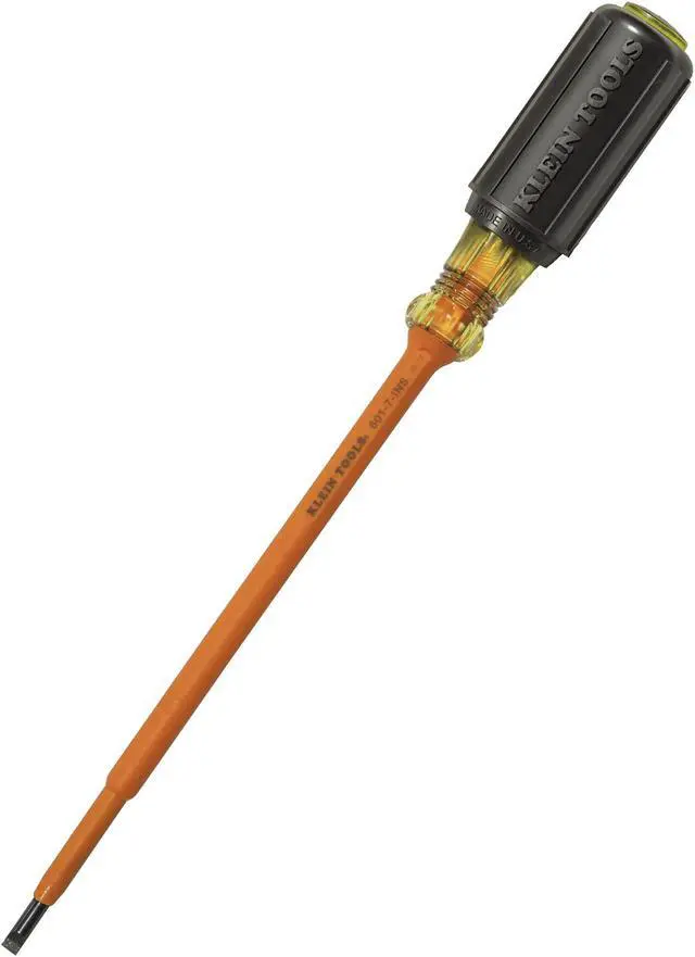 Alt view image 2 of 5 - KLEIN TOOLS 601-7-INS Insulated Screwdriver Slotted 3/16" 7 in Round