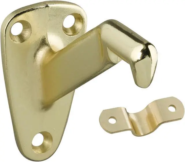 Alt view image 2 of 3 - Bright Brass Finish Handrail Bracket National Hardware Doorstops N112-888