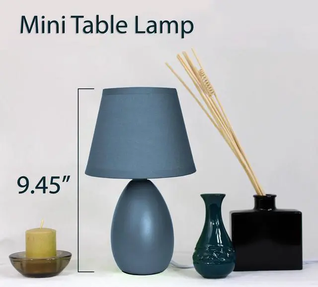 Alt view image 4 of 12 - Simple Designs  Mini  Egg Oval Ceramic Table Lamp 2 Pack Set