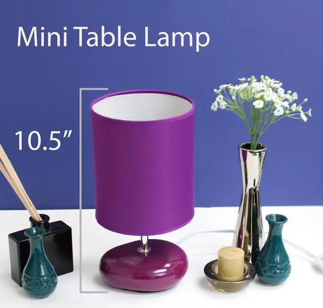 Alt view image 3 of 10 - Simple Designs Stonies Small Stone Look Table Bedside Lamp 2 Pack Set
