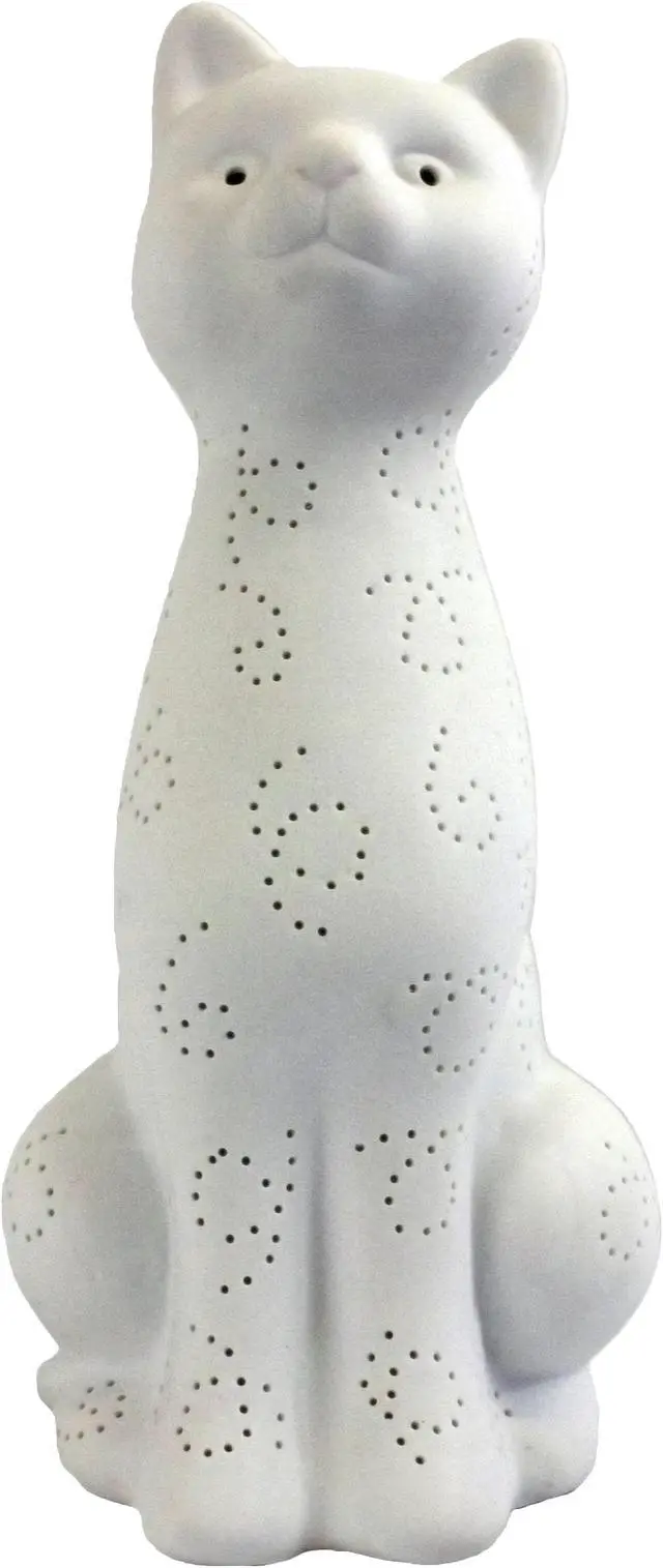 Main image of Simple Designs  Porcelain Kitty Cat Shaped Animal Light Table Lamp