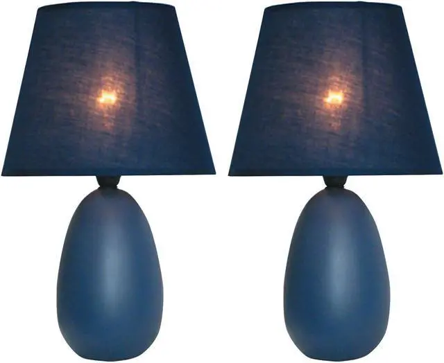 Alt view image 3 of 12 - Simple Designs  Mini  Egg Oval Ceramic Table Lamp 2 Pack Set