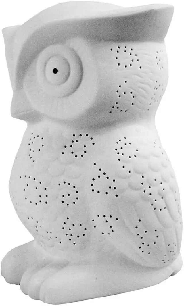 Alt view image 2 of 12 - Simple Designs Porcelain Wise Owl Shaped Animal Light Table Lamp