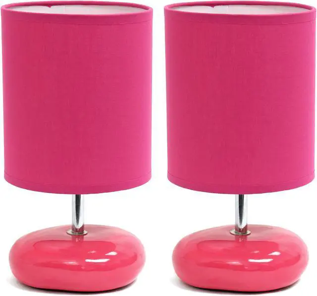Alt view image 2 of 10 - Simple Designs Stonies Small Stone Look Table Bedside Lamp 2 Pack Set