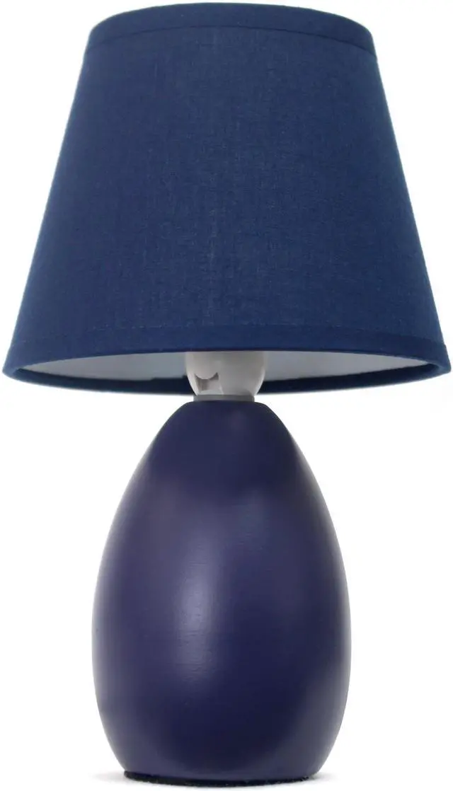 Alt view image 2 of 12 - Simple Designs Mini  Egg Oval Ceramic Table Lamp