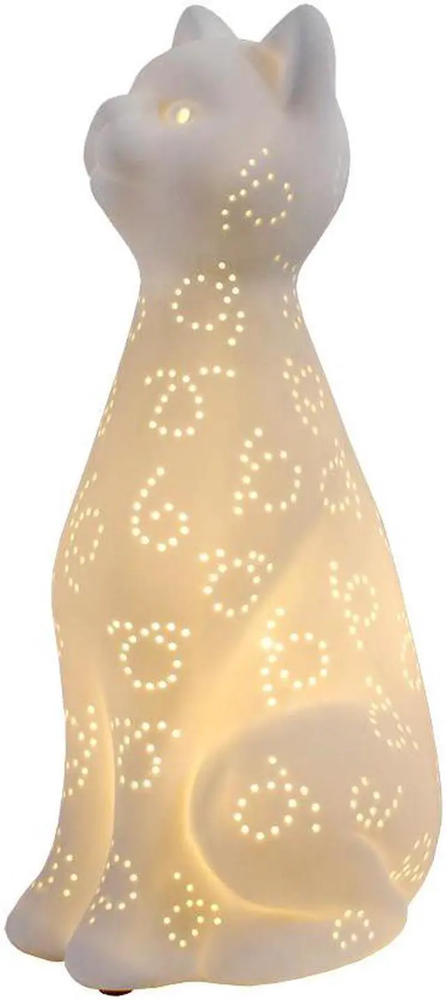 Alt view image 3 of 11 - Simple Designs  Porcelain Kitty Cat Shaped Animal Light Table Lamp