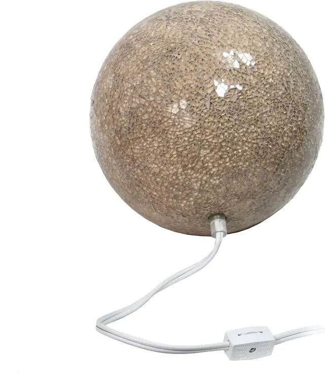 Alt view image 3 of 19 - Simple Designs 1 Light Mosaic Stone Ball Table Lamp, Champagne