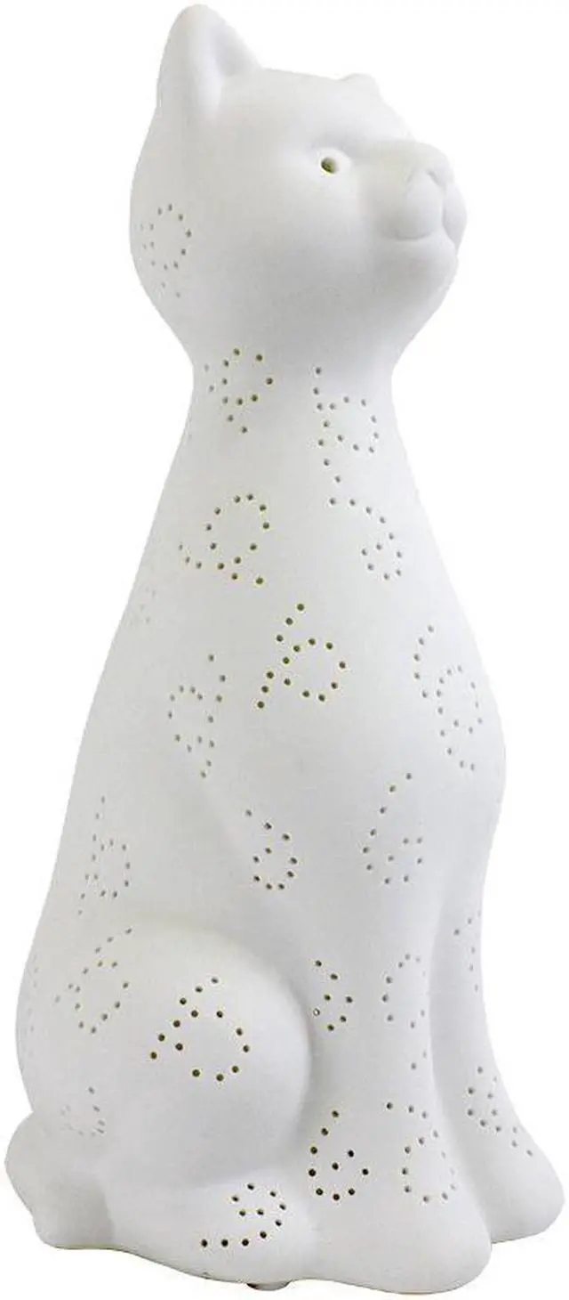 Alt view image 2 of 11 - Simple Designs  Porcelain Kitty Cat Shaped Animal Light Table Lamp