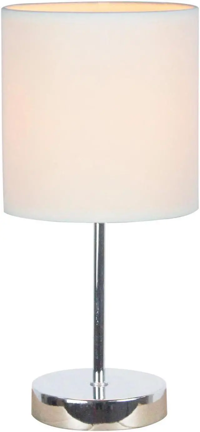 Main image of Simple Designs Chrome Mini Basic Table Lamp with Fabric Shade