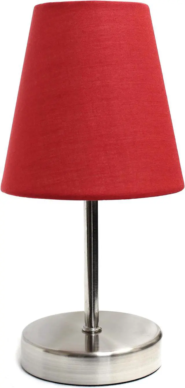 Alt view image 2 of 9 - Simple Designs Sand Nickel Mini Basic Table Lamp with Fabric Shade