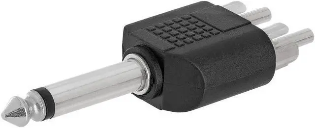 Alt view image 3 of 4 - Cmple - 6.35mm Mono Plug to 2xRCA Plug Adapter