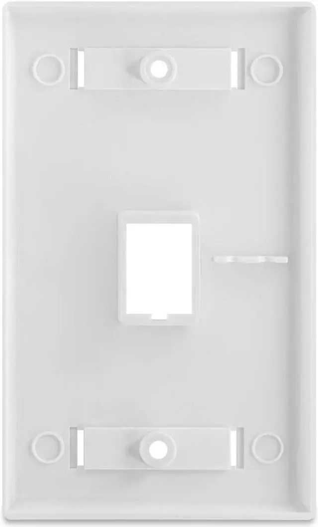 Alt view image 5 of 7 - Cmple - 1 Port Keystone Wall Plate 1 Gang Wall Plate with Standard Size Ethernet Wall Plate Keystone Jack Insert Wall Plates - White