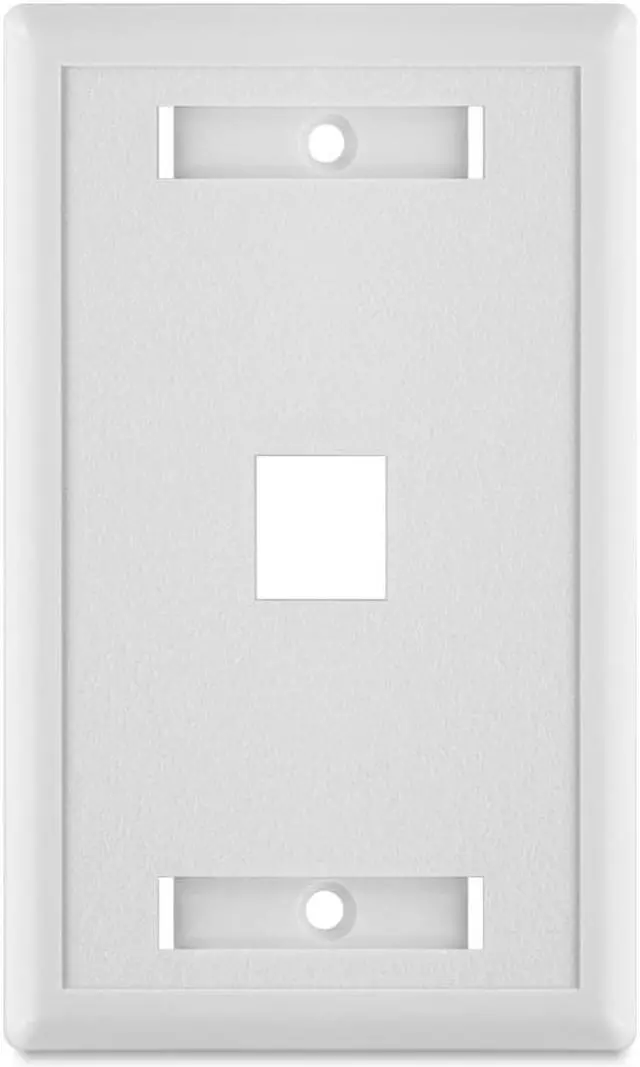 Alt view image 4 of 7 - Cmple - 1 Port Keystone Wall Plate 1 Gang Wall Plate with Standard Size Ethernet Wall Plate Keystone Jack Insert Wall Plates - White