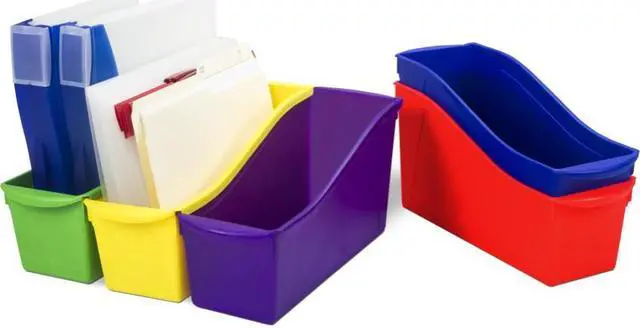 Alt view image 4 of 10 - Storex Industries 70105U06C Interlocking Book Bins, Plastic