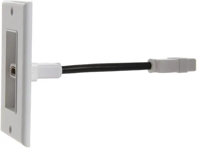 Alt view image 8 of 10 - CMPLE HDMI Wall Plate Single-Gang White Wall Plate 4 Rear Extension Cable,1-Port HDMI Insert 4K UHD, ARC, and Ethernet