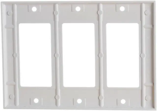 Alt view image 4 of 4 - Cmple - 3-Gang Decora Wall Plate Standard Size Decorator Light Switch or Receptacle Outlet Wall Plate - White