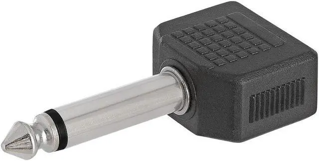 Alt view image 3 of 4 - Cmple - 6.35mm Mono Plug to 2x3.5mm Stereo Jack Adapter