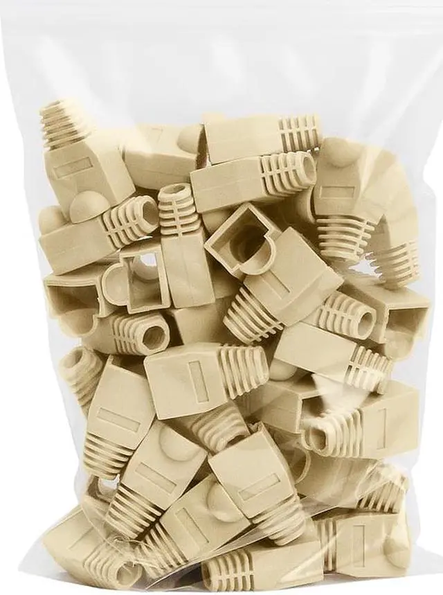Alt view image 6 of 6 - Cmple 50-Pack RJ45 Strain Relief Boots, RJ45 Boots for Cat6, Cat5e Ethernet RJ45 LAN Cable Connector Boots Cover - 50 PCS, Ivory