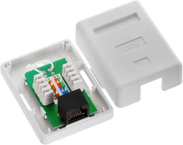 Alt view image 6 of 6 - Cmple - Surface Mount Box Cat5e Single WHITE