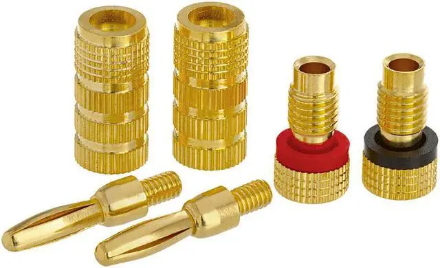 Alt view image 6 of 6 - 1 Pair of  High-Quality Speaker Banana Plugs - Open Screw Type
