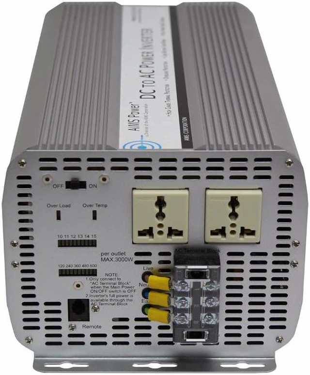 Alt view image 2 of 4 - Aims Power PWRINV5K24012W 5000 Watt Modified Sine Power Inverter 240Vac