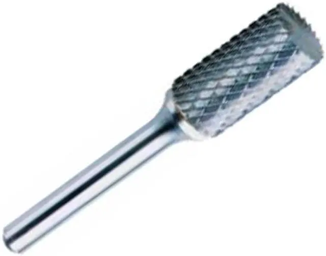 Main image of Drill America DUL Series Solid Carbide Bur, Double Cut, SA5 Cylindrical, 1/4" Shank, 1/2" Head Diameter, 1" Cutting Length (Pack of 1)