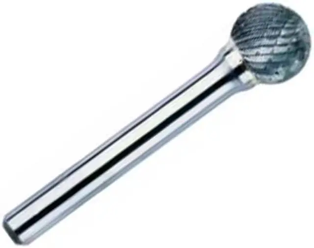 Main image of Drill America DUL Series Solid Carbide Bur, Double Cut, SD2 Ball End, 1/4" Shank, 5/16" Head Diameter, 1/4" Cutting Length (Pack of 1)