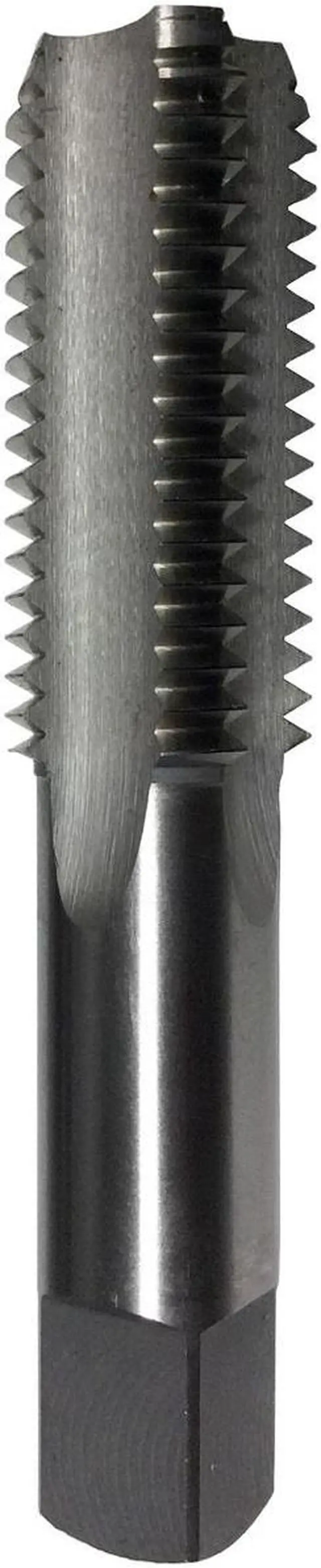 Main image of Drill America DWT Series Qualtech High-Speed Steel Left Hand Threading Tap, Uncoated (Bright) Finish, Round with Square End Shank, Bottoming Chamfer, 7/8"-9 Size (Pack of 1)