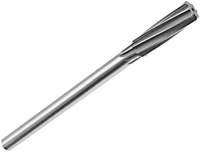 Main image of Drill America DWRR Series Qualtech High-Speed Steel Chucking Reamer, Straight Flute, Round Shank, Uncoated (Bright) Finish, 10mm Size (Pack of 1)