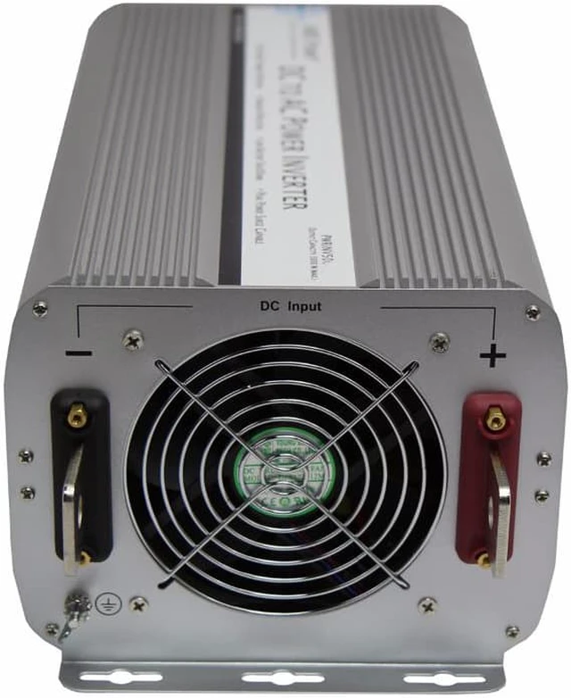 Alt view image 3 of 3 - aims power 8000 watt dc to ac power inverter, 8000w max continuous power, 16000w surge peak power, over temperature led indicator, over load led indicator, ac direct connect terminal block, on/off